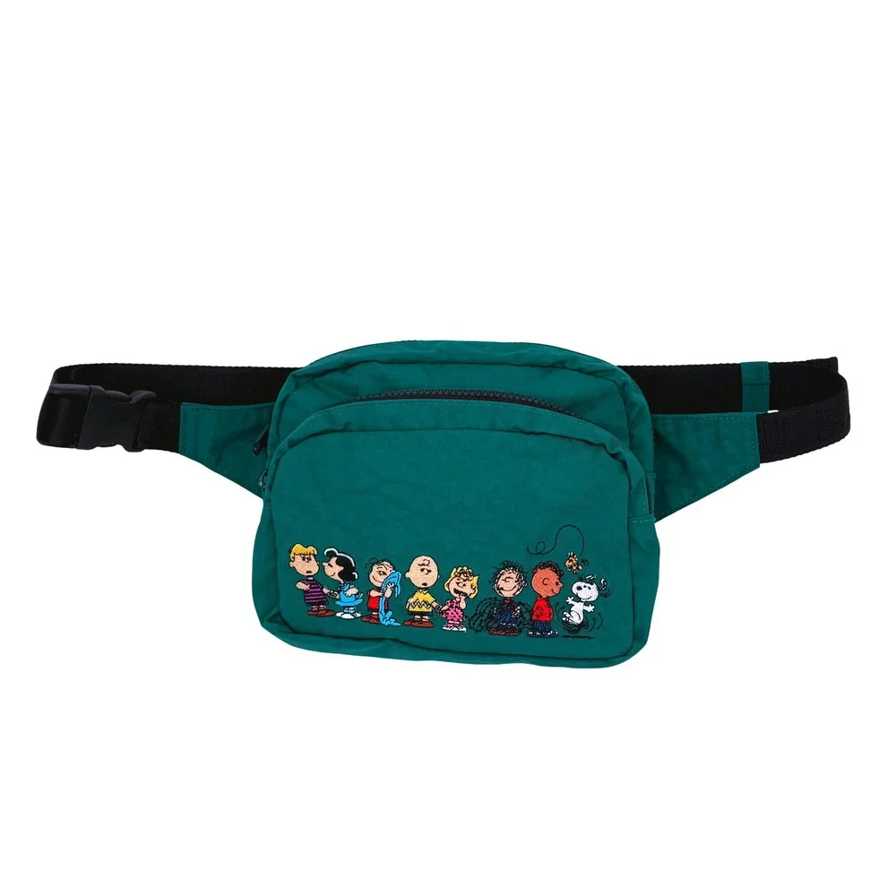 Baggu Peanuts Fanny Pack Cypress Green Snoopy Charlie Brown Belt Bag Nylon - Picture 1 of 11